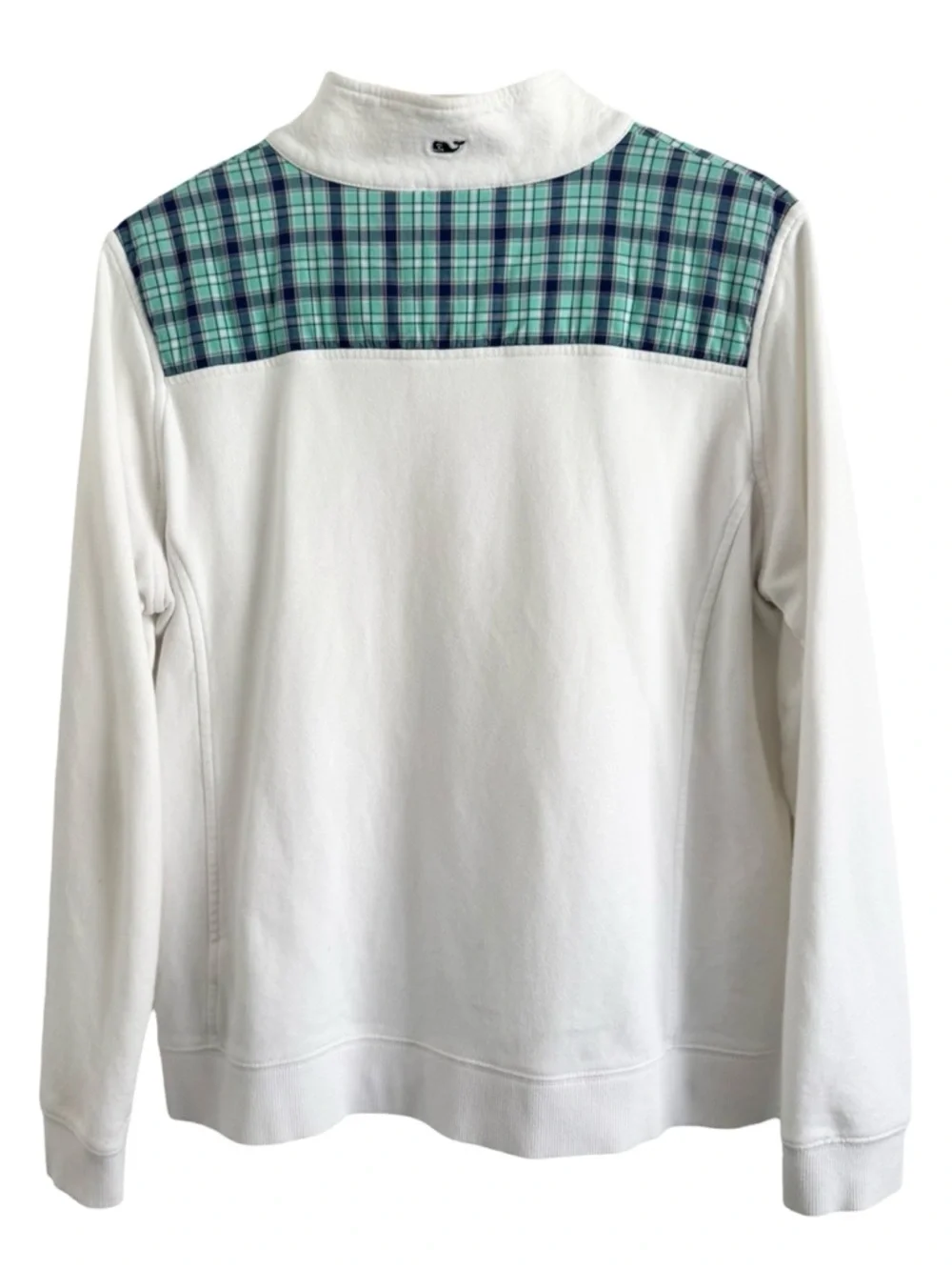 VINEYARD VINES PLAID THREE QUARTER ZIP SWEATSHIRT SZ L - Picture 2 of 3